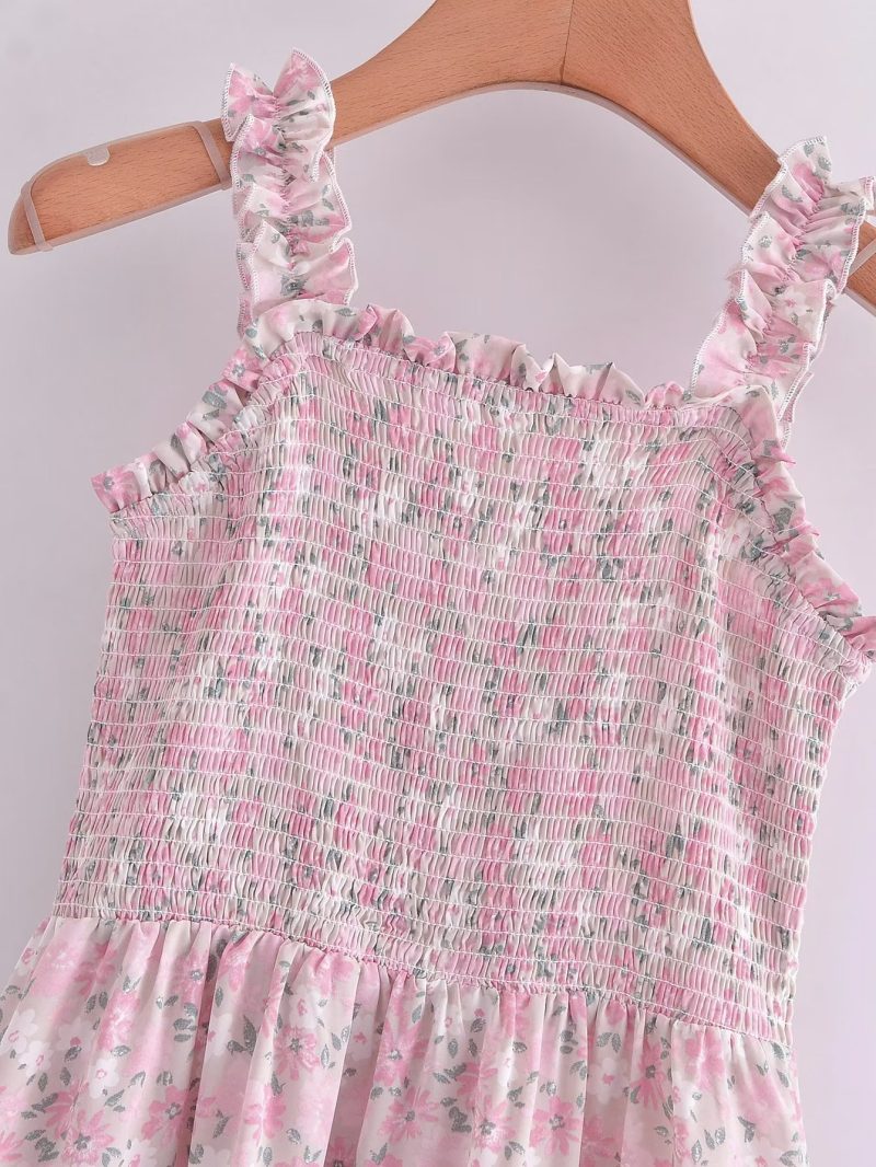 Elastic Waist Tube Top Printed Slip Dress - Image 3