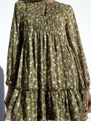 Floral Stitch Long Sleeve Spring Women’s Dress