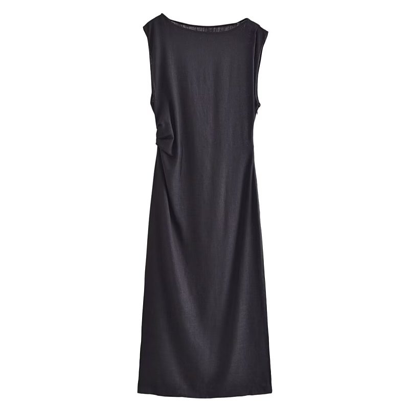 Elegant Spring Button-Up Slim Vest Dress