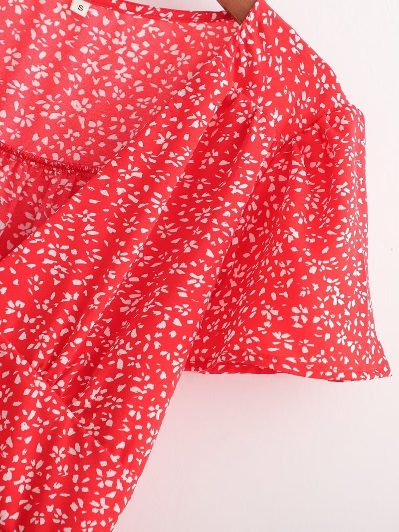 Summer Autumn Floral Swing Dress with Sleeves - Image 3