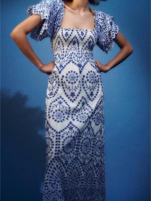 Waist Slimming Embroidered Summer Long Dress Women