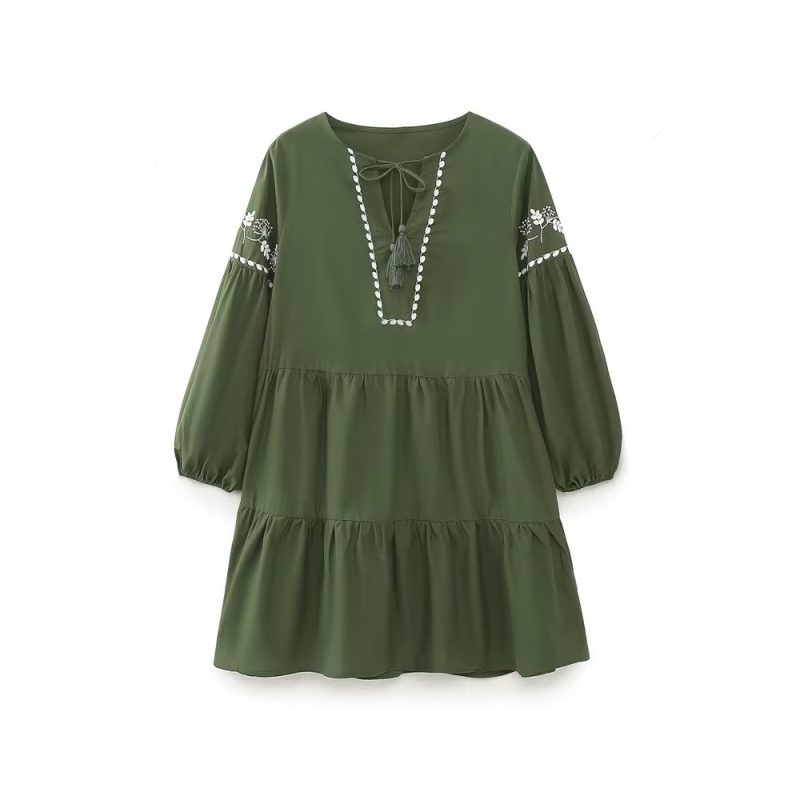 Laminated Polo Collar Spring Mini Dress Jumpsuit - Image 2