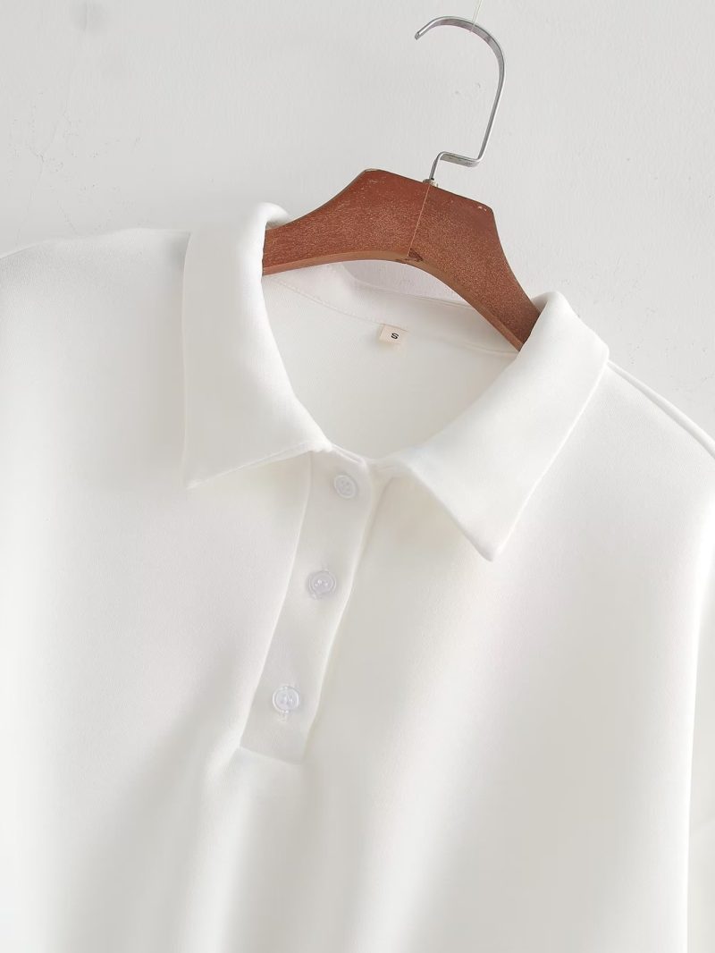 Casual Slim Fit Patchwork Polo Collar Dress - Image 3
