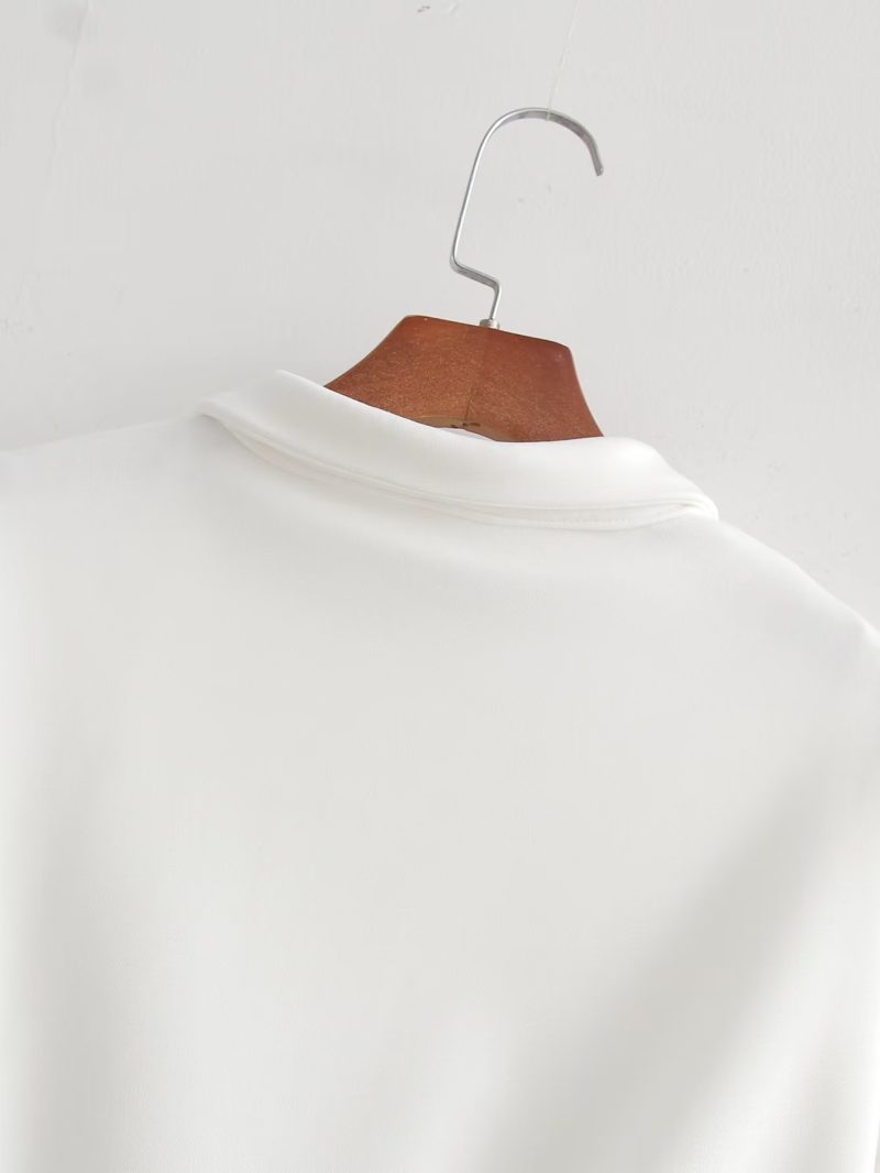 Casual Slim Fit Patchwork Polo Collar Dress - Image 4