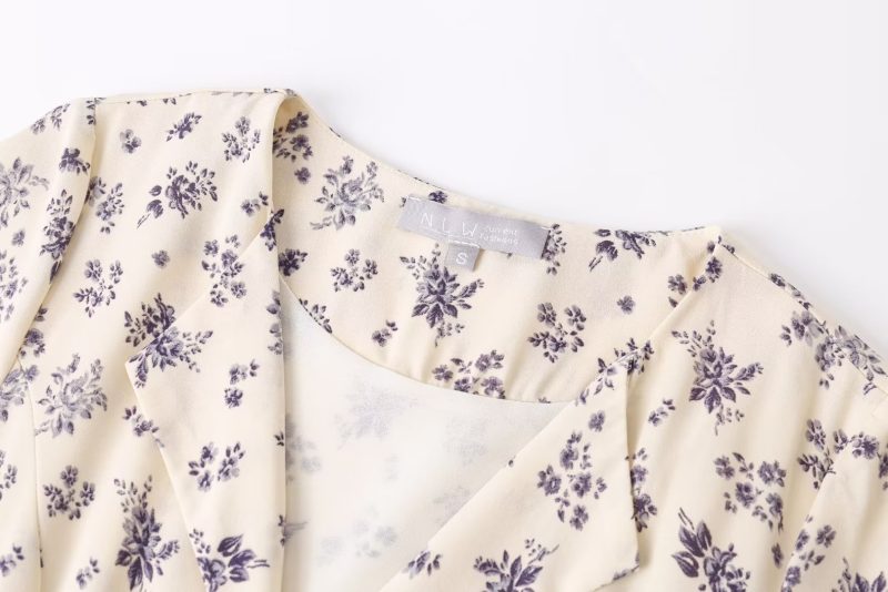 Fresh Mori Floral Tight Waist Summer Dress - Image 3