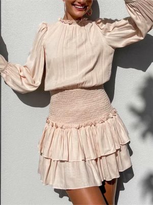 Spring Ruffled Smocked Waist Sweet Fairy Dress
