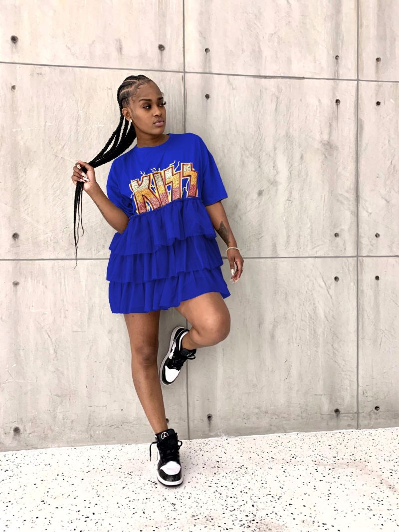Casual Printed Mesh Tiered Dress for Summer - Image 2