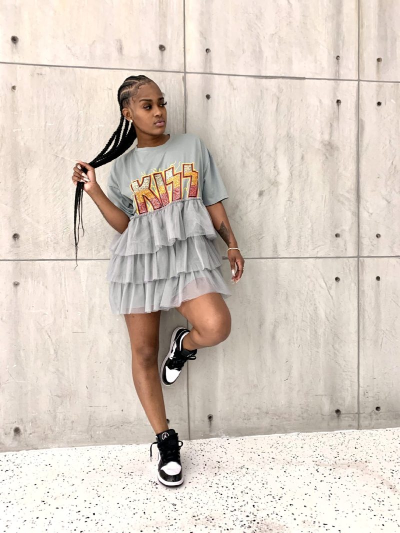 Casual Printed Mesh Tiered Dress for Summer - Image 3