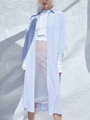 Lightweight Striped Shirt Dress for Women