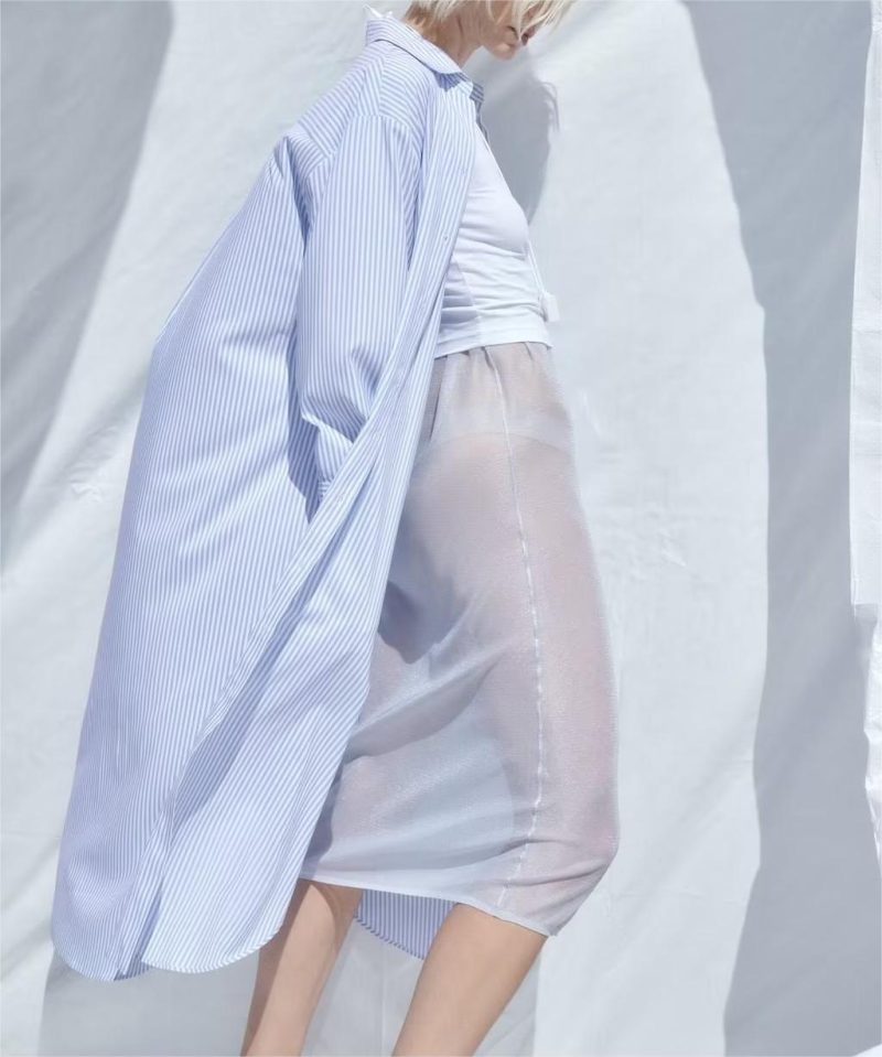 Lightweight Striped Shirt Dress for Women - Image 2