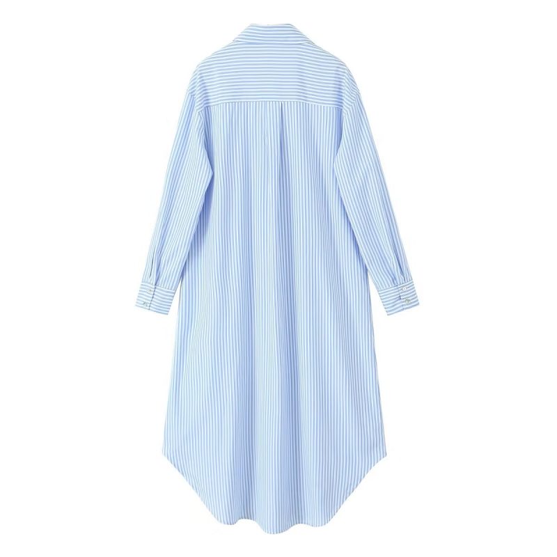 Lightweight Striped Shirt Dress for Women - Image 4