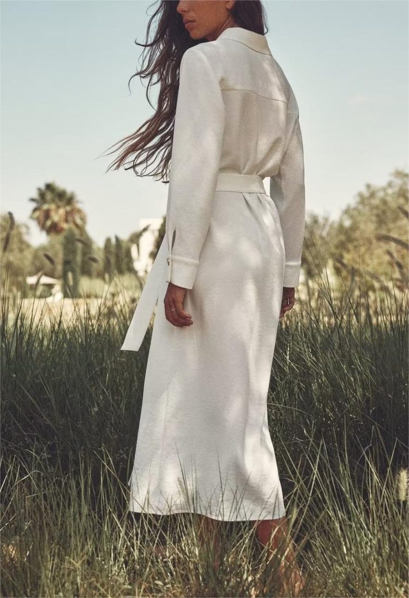 Trendy Women's Long Sleeve Collared Club Dress - Image 2