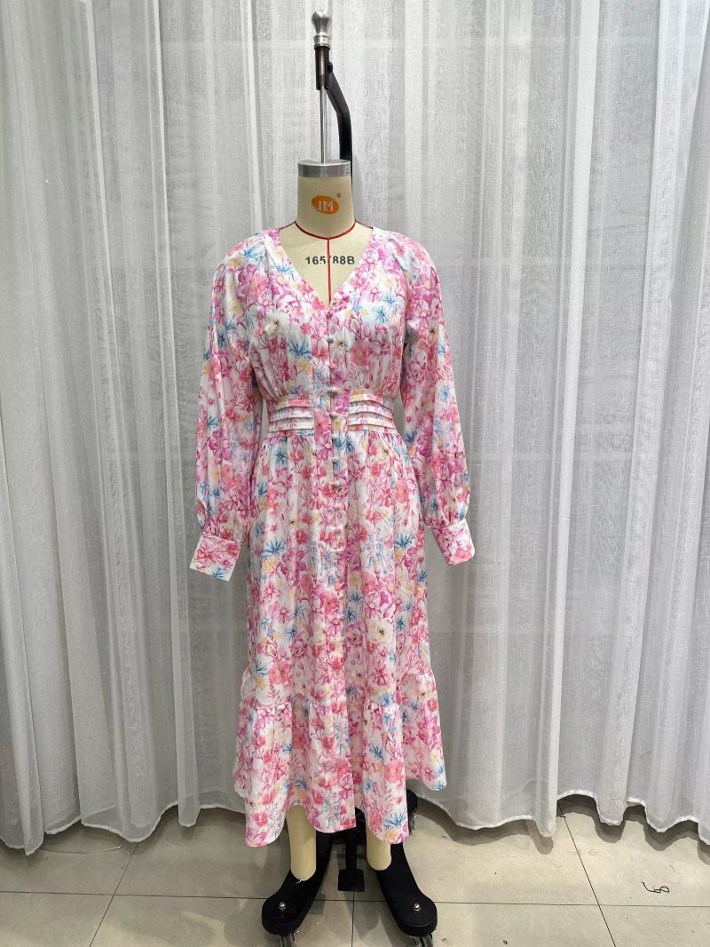 Printed Long Sleeve Dress for Spring Fall - Image 2