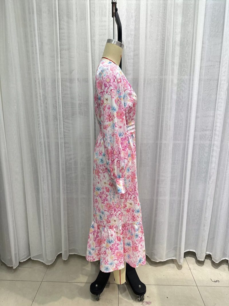 Printed Long Sleeve Dress for Spring Fall - Image 3