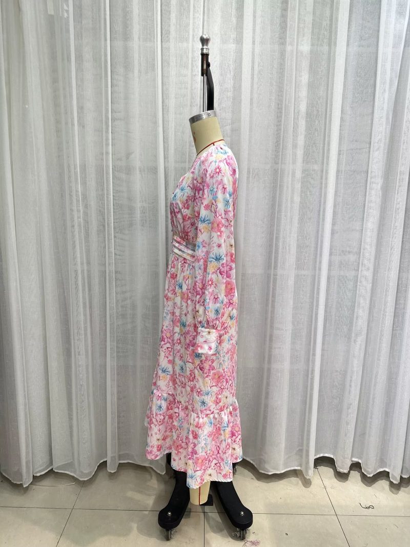 Printed Long Sleeve Dress for Spring Fall - Image 4