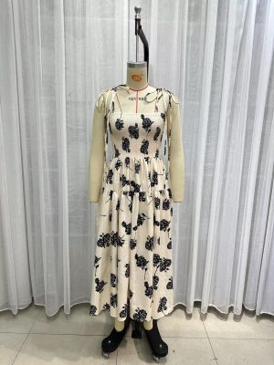 Floral Strap Summer Dress with Slim Waist