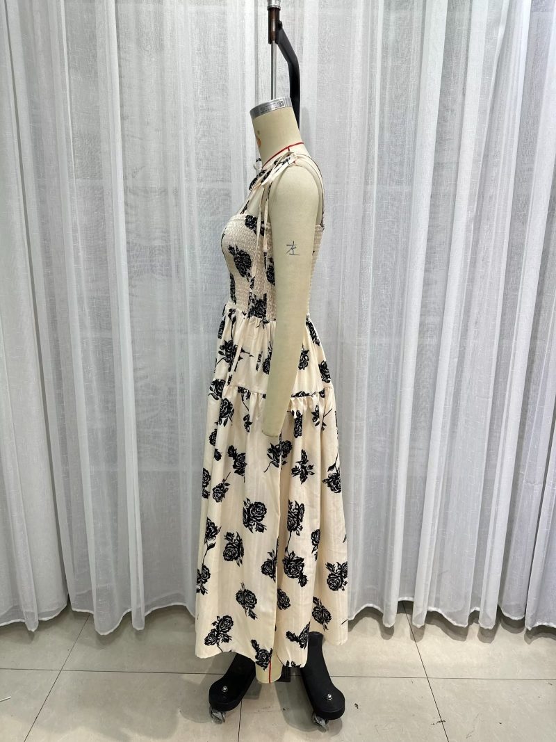 Floral Strap Summer Dress with Slim Waist - Image 4