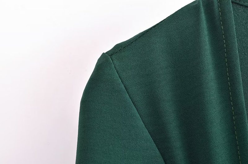 Elegant Asymmetric Dress with Metal Tint Ornament - Image 3