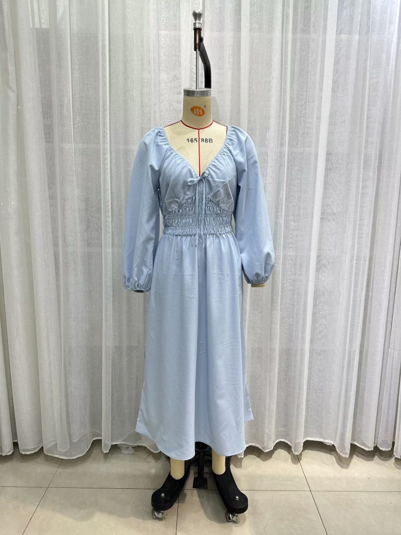 Elegant French Style Cotton Linen Summer Dress