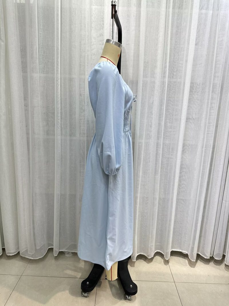 Elegant French Style Cotton Linen Summer Dress - Image 2