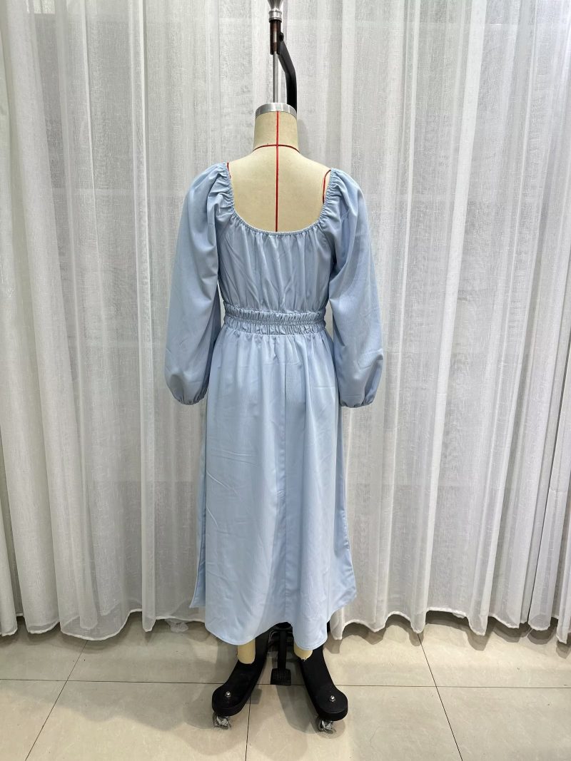 Elegant French Style Cotton Linen Summer Dress - Image 3