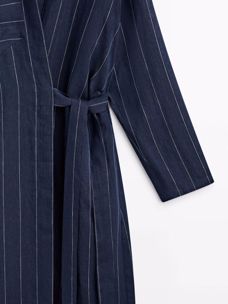 Casual Striped Shirt Dress Women Spring Autumn - Image 2