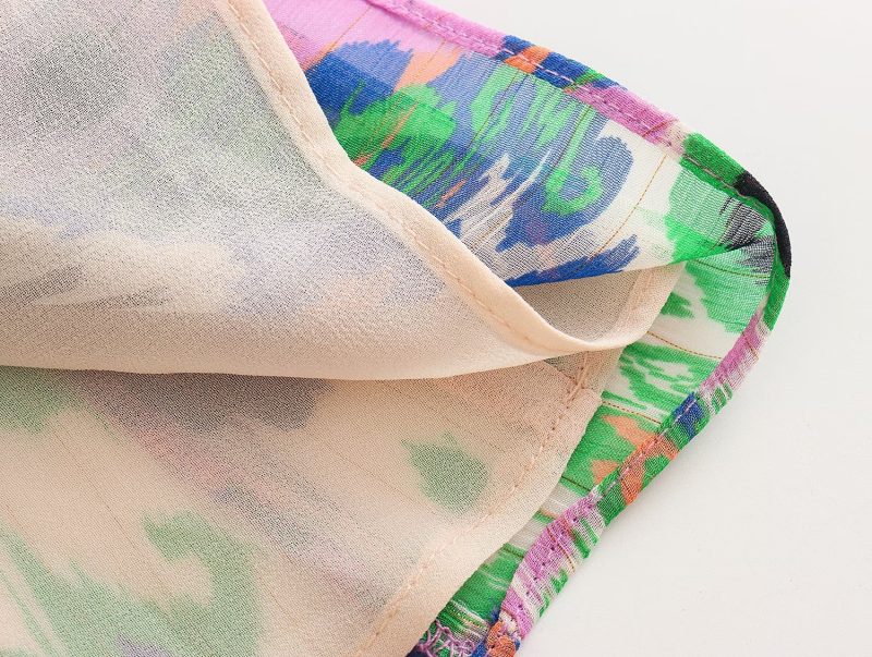 Summer Printed Sling Dress with Layered Detail - Image 3