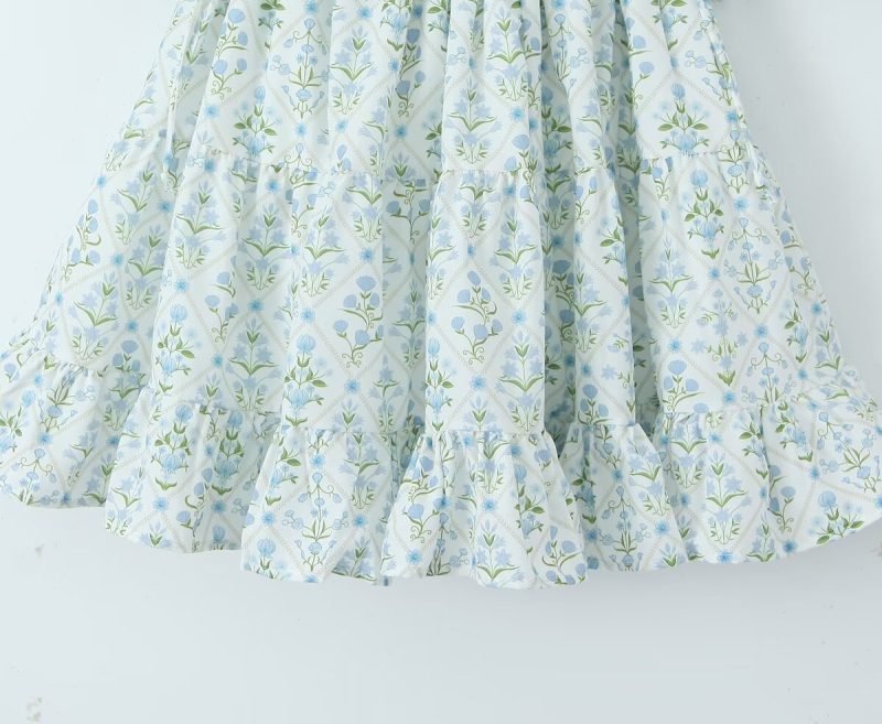 French Square Collar Printed Dress for Women - Image 4