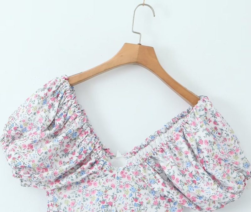 Autumn Fairy V-Neck Puff Sleeve Dress - Image 4