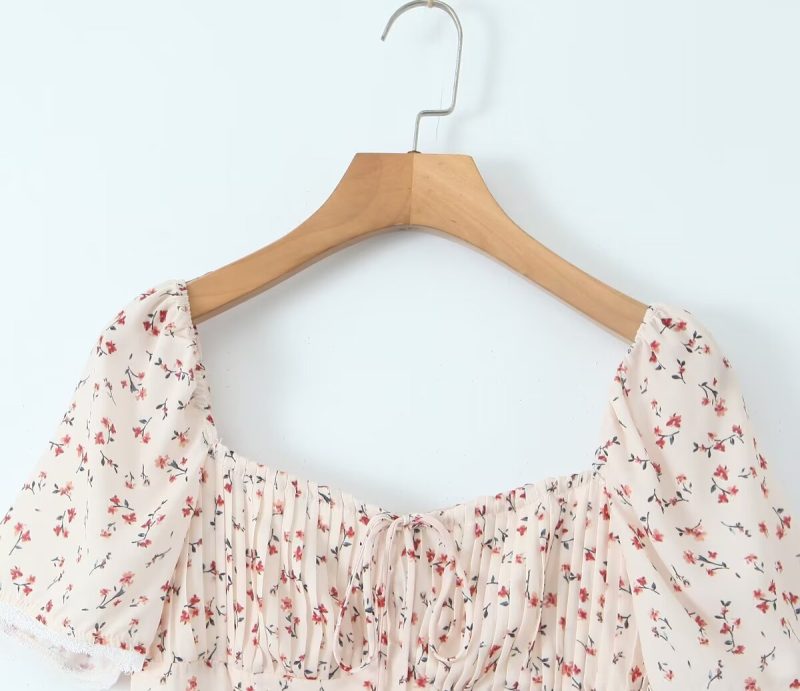 Printed Fall Maxi Dress with Drawstring Waist - Image 3