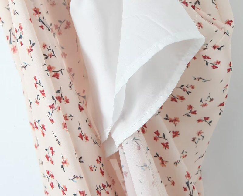 Printed Fall Maxi Dress with Drawstring Waist - Image 4