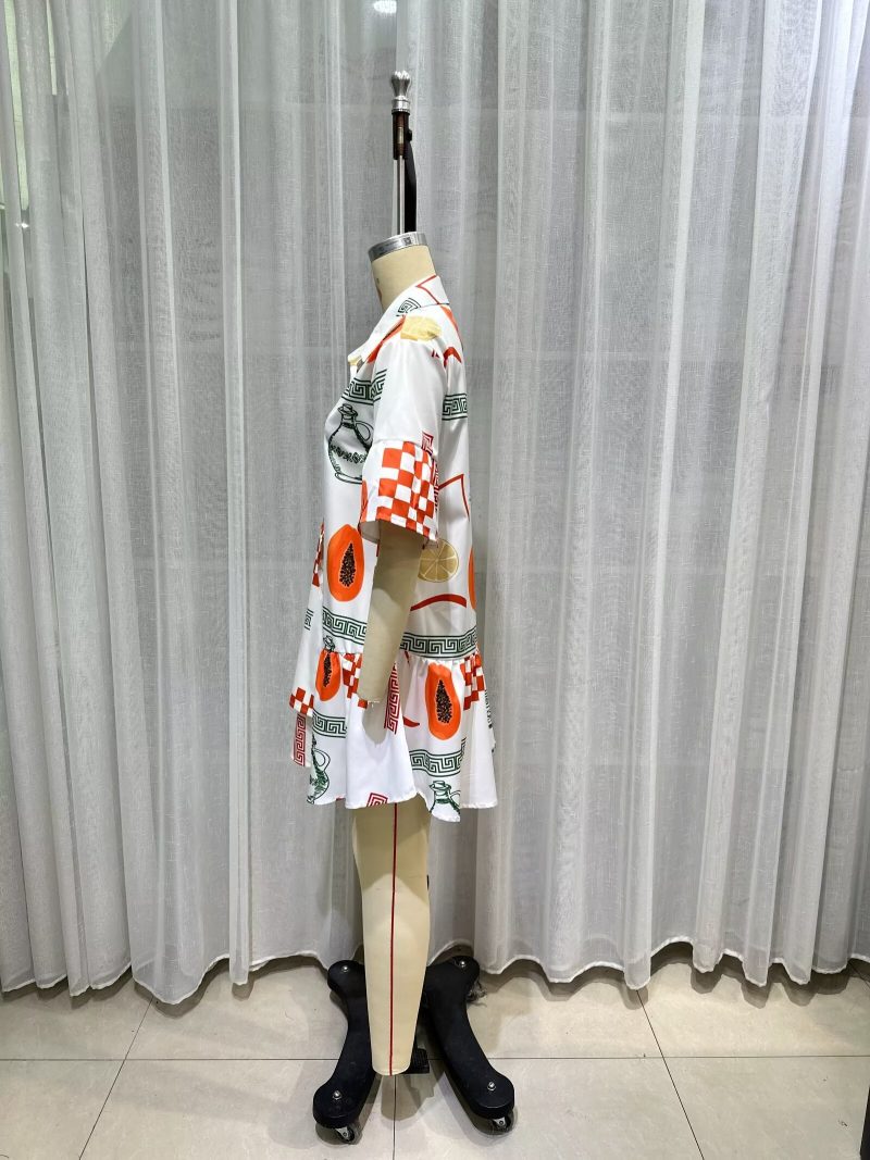 Stylish Printed Button Down Shirt Dress - Image 4