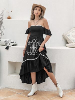 Off-Shoulder Tube Top Dress for Women