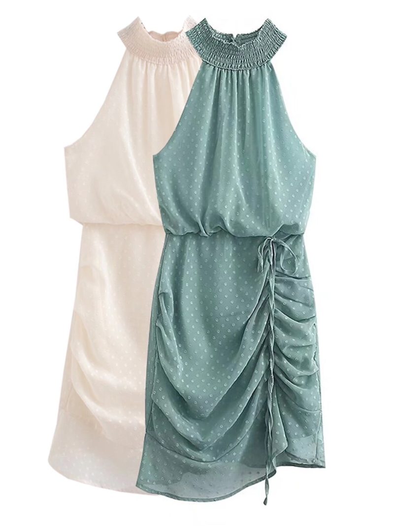 Spring Long Sleeve Chiffon Textured Dress - Image 3