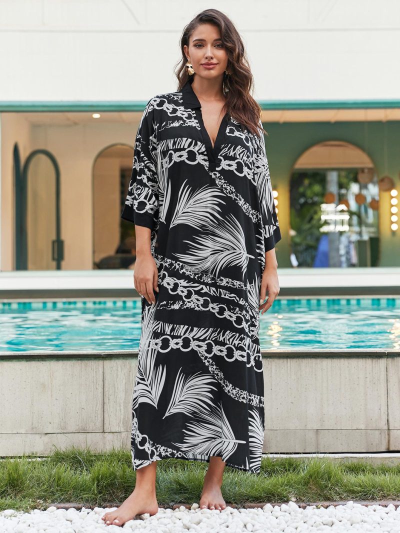 Rayon Tie-Dye Beach Cover-Up Robe Blouse - Image 2