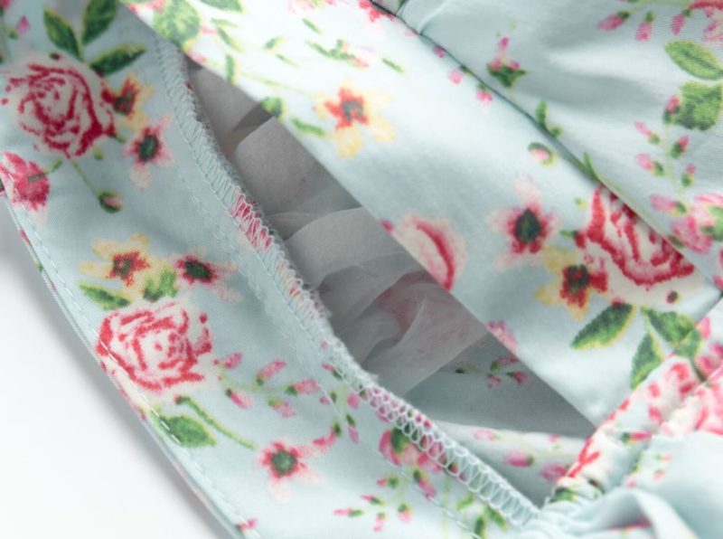 Floral Boned Corset Slit Dress with Puff Sleeves - Image 3