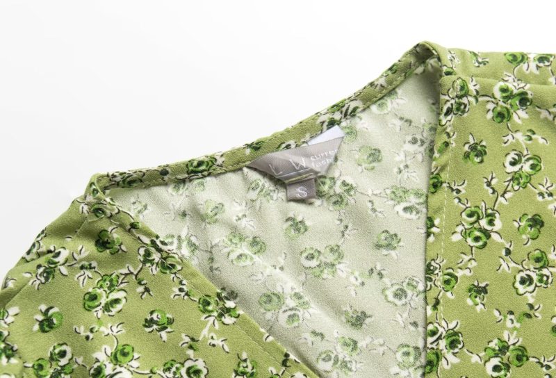 French V-Neck Floral Wrap Tea Dress - Image 3
