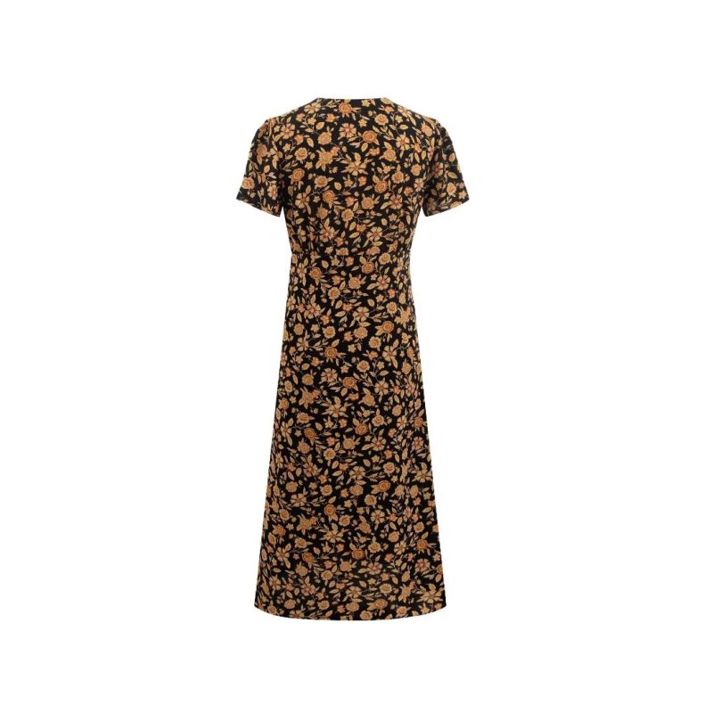Short Sleeve Spring Dress with Golden Touch - Image 2