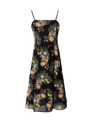 Retro Floral Print Loose Camisole Dress