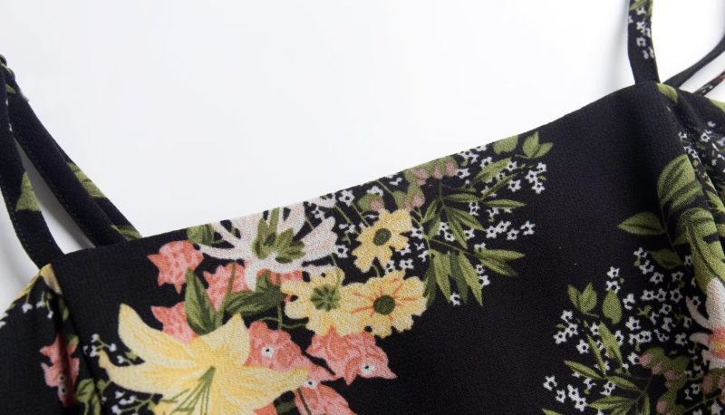 Retro Floral Print Loose Camisole Dress - Image 3