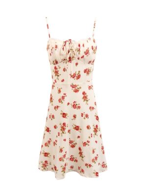 French Vintage Floral Slim Strap Spring Dress