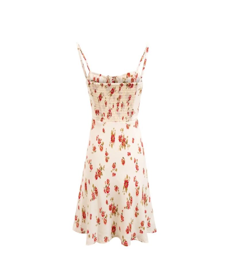 French Vintage Floral Slim Strap Spring Dress - Image 2