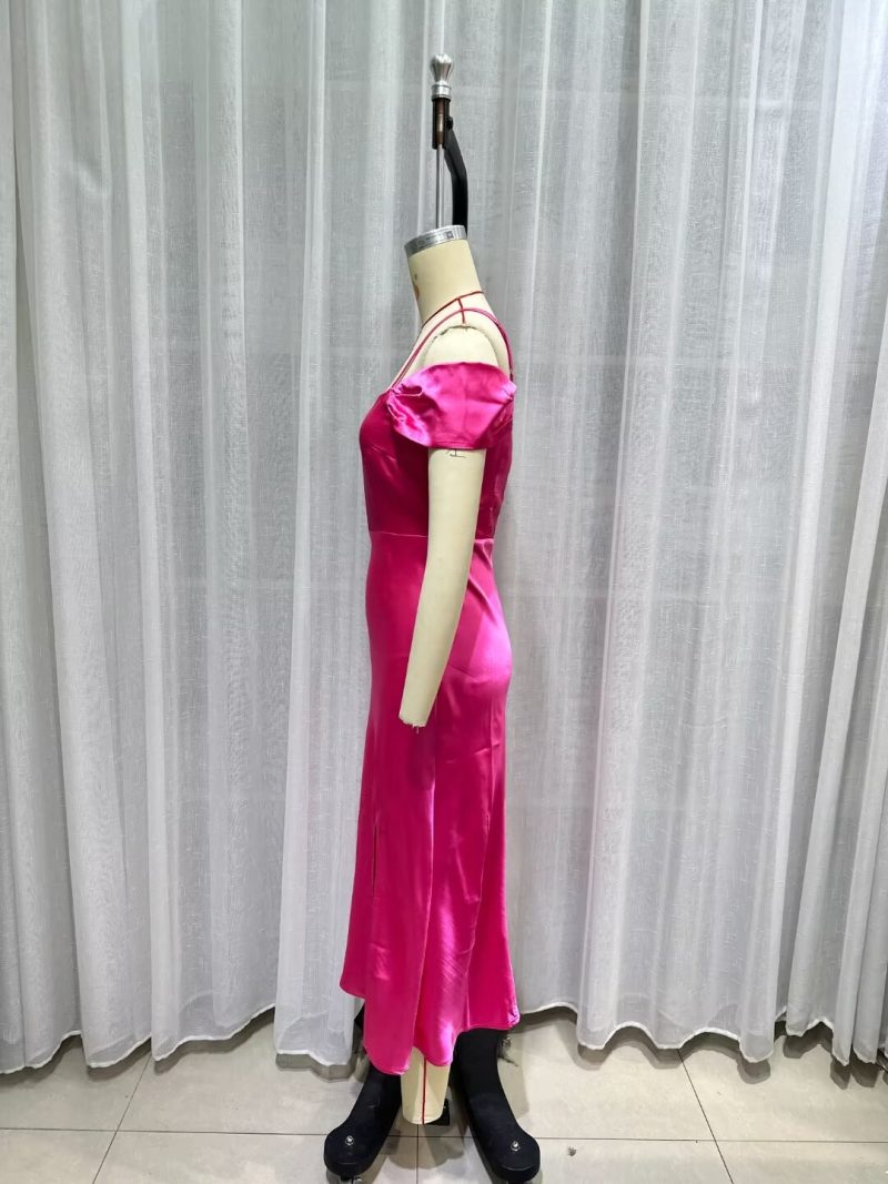 Flowy Spring Dress with Waist Strap Detail - Image 4