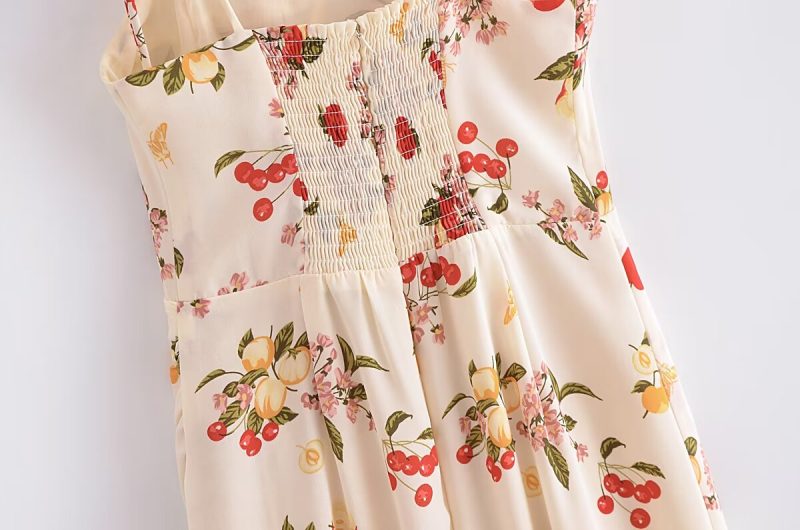 Vintage Floral Sexy Slit Summer Dress - Image 4