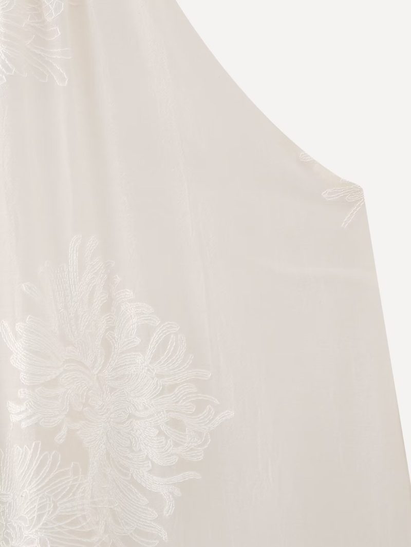 French Jacquard Halter Off-Shoulder Beach Dress - Image 3