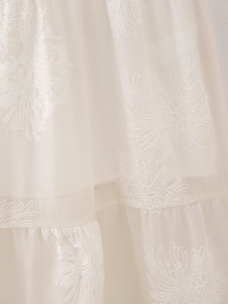 French Jacquard Halter Off-Shoulder Beach Dress - Image 4