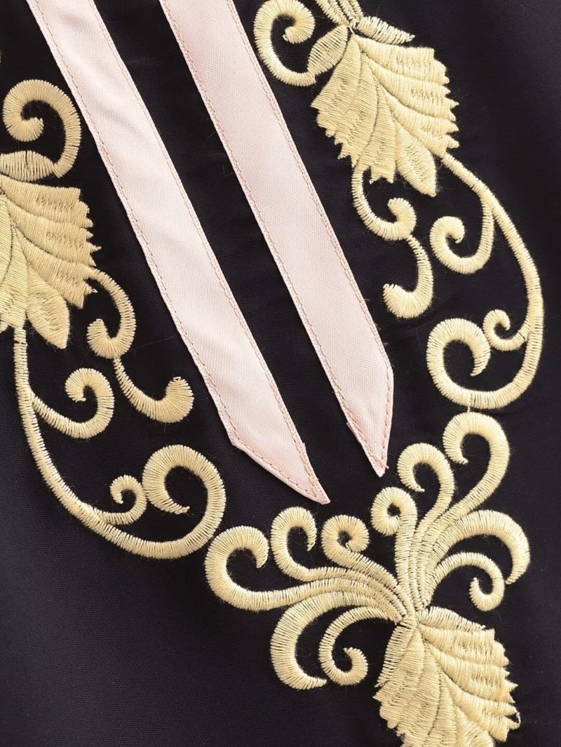 Summer Black Embroidery Batwing Sleeve Dress Women - Image 3