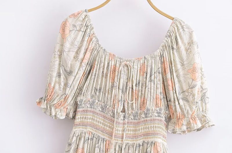 French Retro High Waist Slimming Summer Dress - Image 2