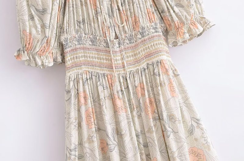 French Retro High Waist Slimming Summer Dress - Image 3