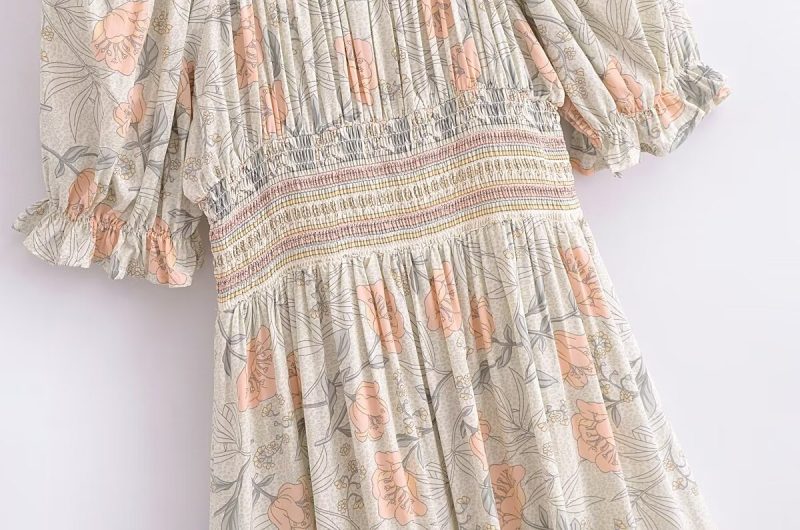 French Retro High Waist Slimming Summer Dress - Image 4